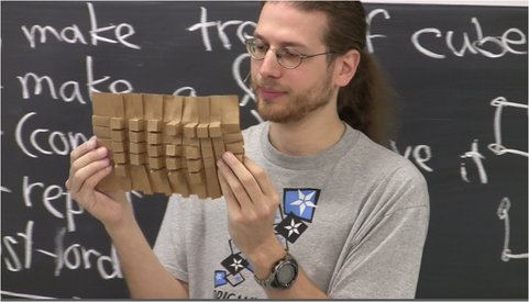 [Erik holding a box-pleated MIT]